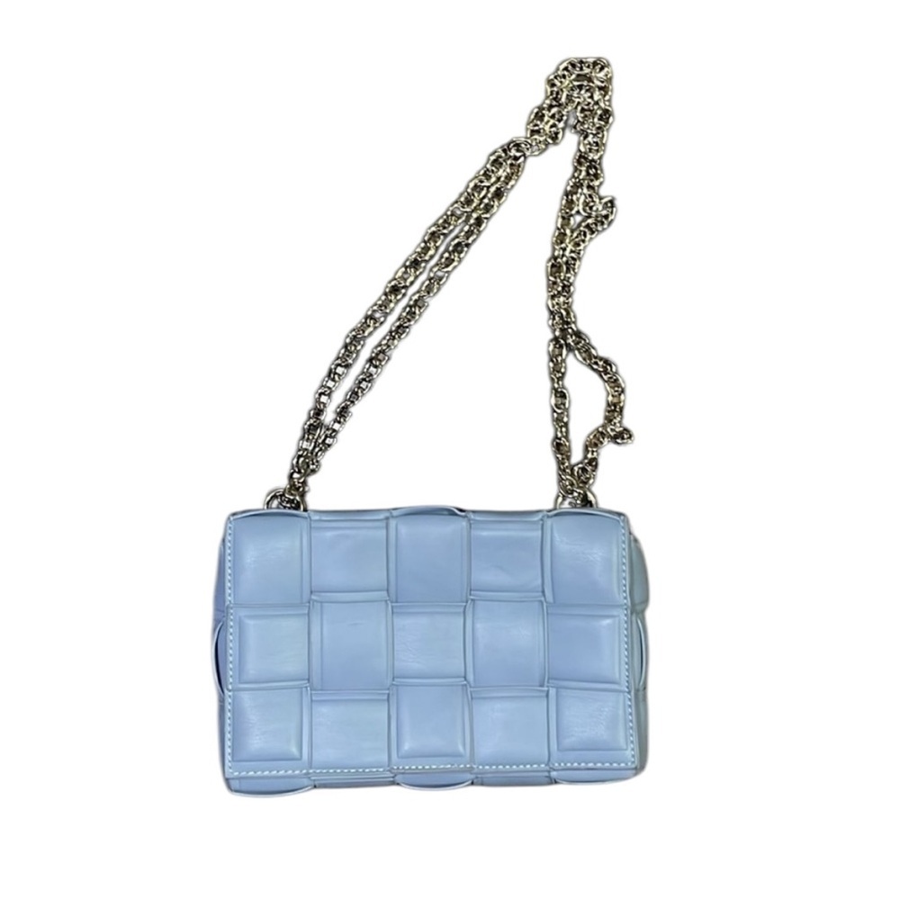 Blue Label Light Blue Crossbody Bag with Chain Strap